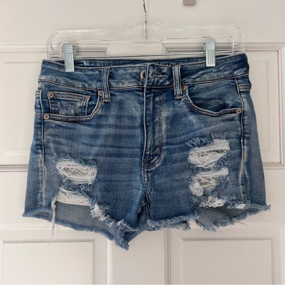Distressed Denim Shorts